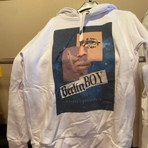 White Graphic Hoodie - Marcell Von Berlin
